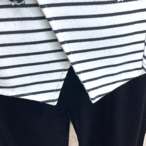 Artex Fashion Black & White Stripe Crossover Nautical Jacket - Picture 14 of 16